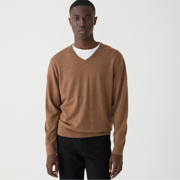 J. Crew Other - J. Crew Men's brown V-Neck Merino Wool Sweater size Large